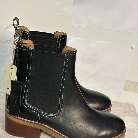 Joie Black Ankle Boots with Elastic Panels size 8 new - Picture 1 of 6